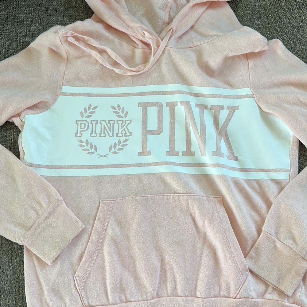 Victoria's Secret PINK Pastel Pink Colorblock Hoodie S